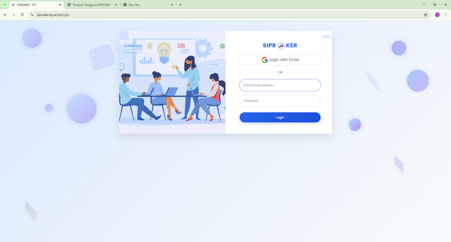 Halaman Login LMS ITP